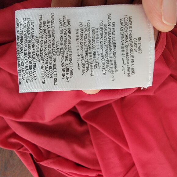 Bcbg Max Azria Red Satin Open Back A-Line Slip Long Maxi Cocktail Dress Nwt 8 - Picture 10 of 10